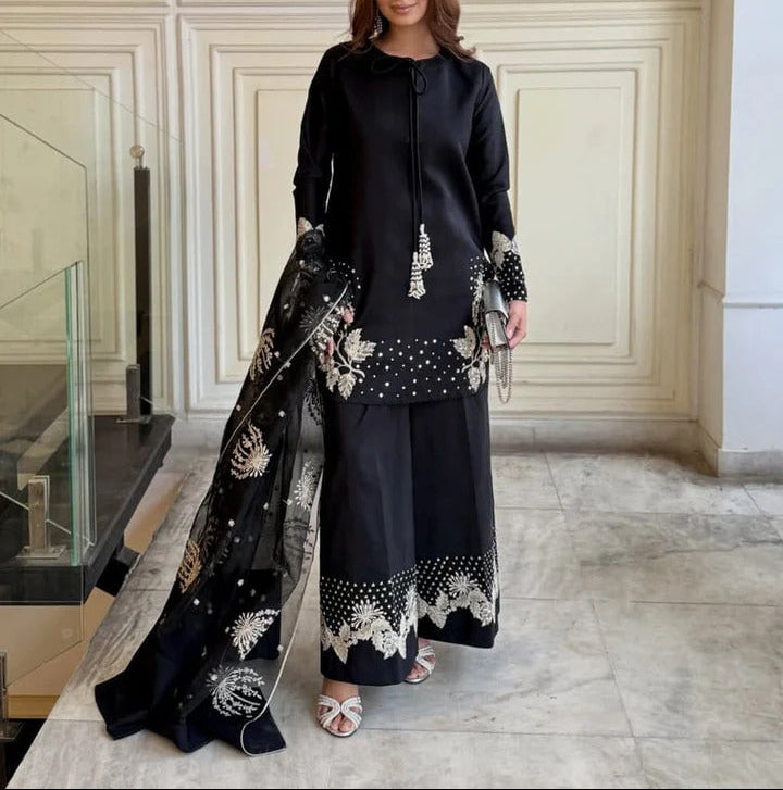 3 Piece Embroidered Suit
