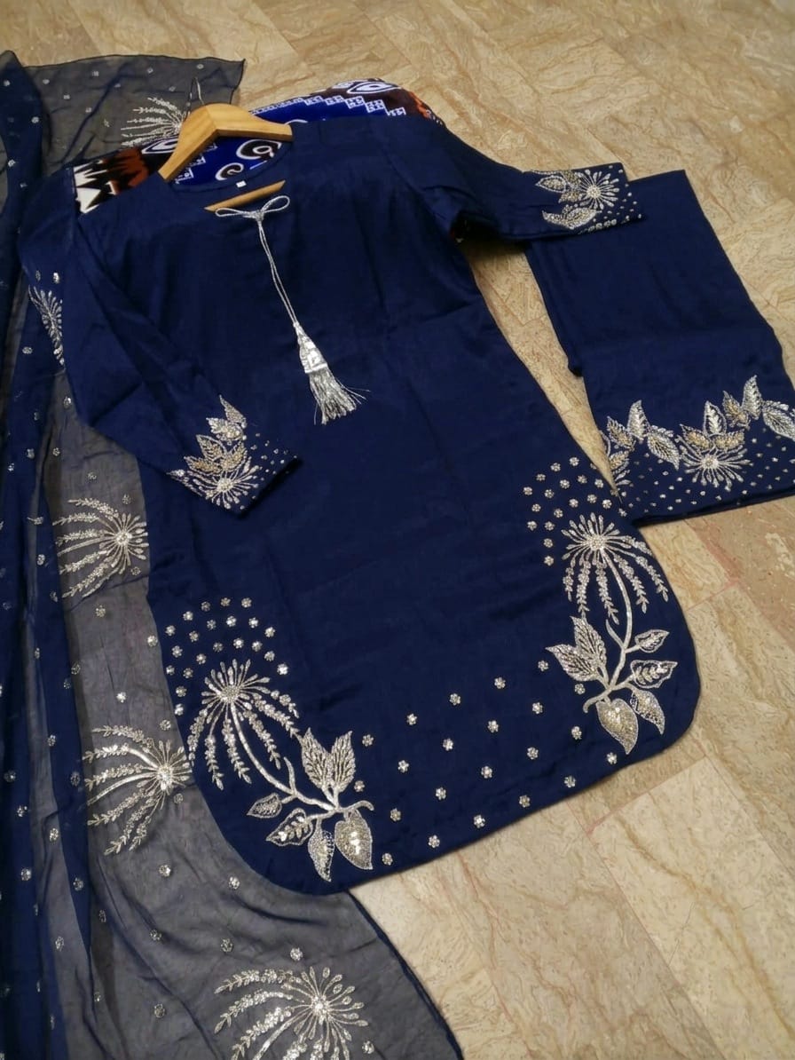 3 Piece Embroidered Suit