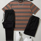 3 Piece Stripe Drop Shoulder