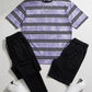 3 Piece Stripe Drop Shoulder