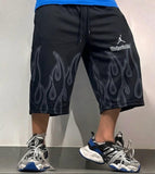3 Quarter Fire Printed Baggy Short