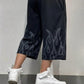 3 Quarter Fire Printed Baggy Short