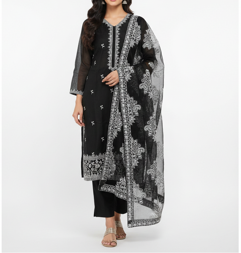 3 PCs Embroidered Suit