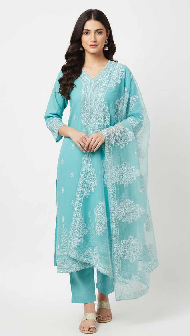 3 PCs Embroidered Suit