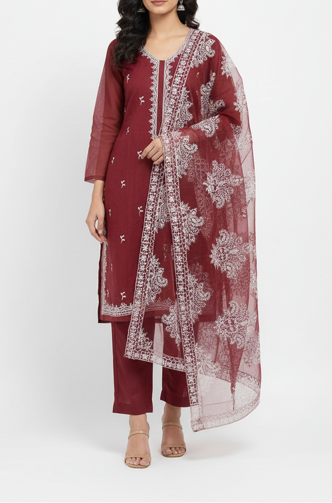 3 PCs Embroidered Suit