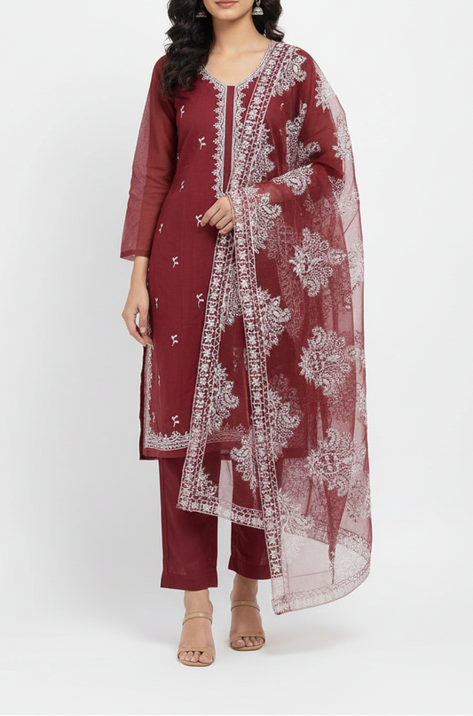 3 PCs Embroidered Suit