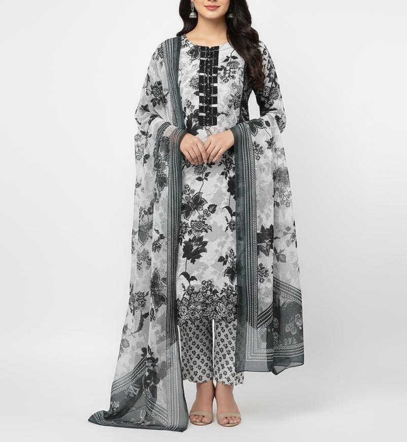 3 Pc Digital Printed Suit