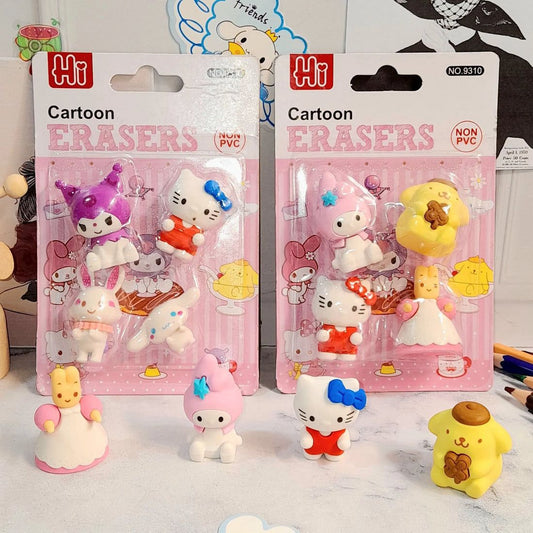 4 Pcs Cartoon Erasers