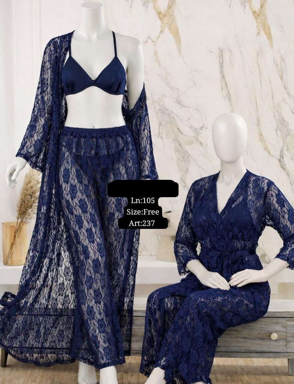 4 Piece Bridal Night Suit