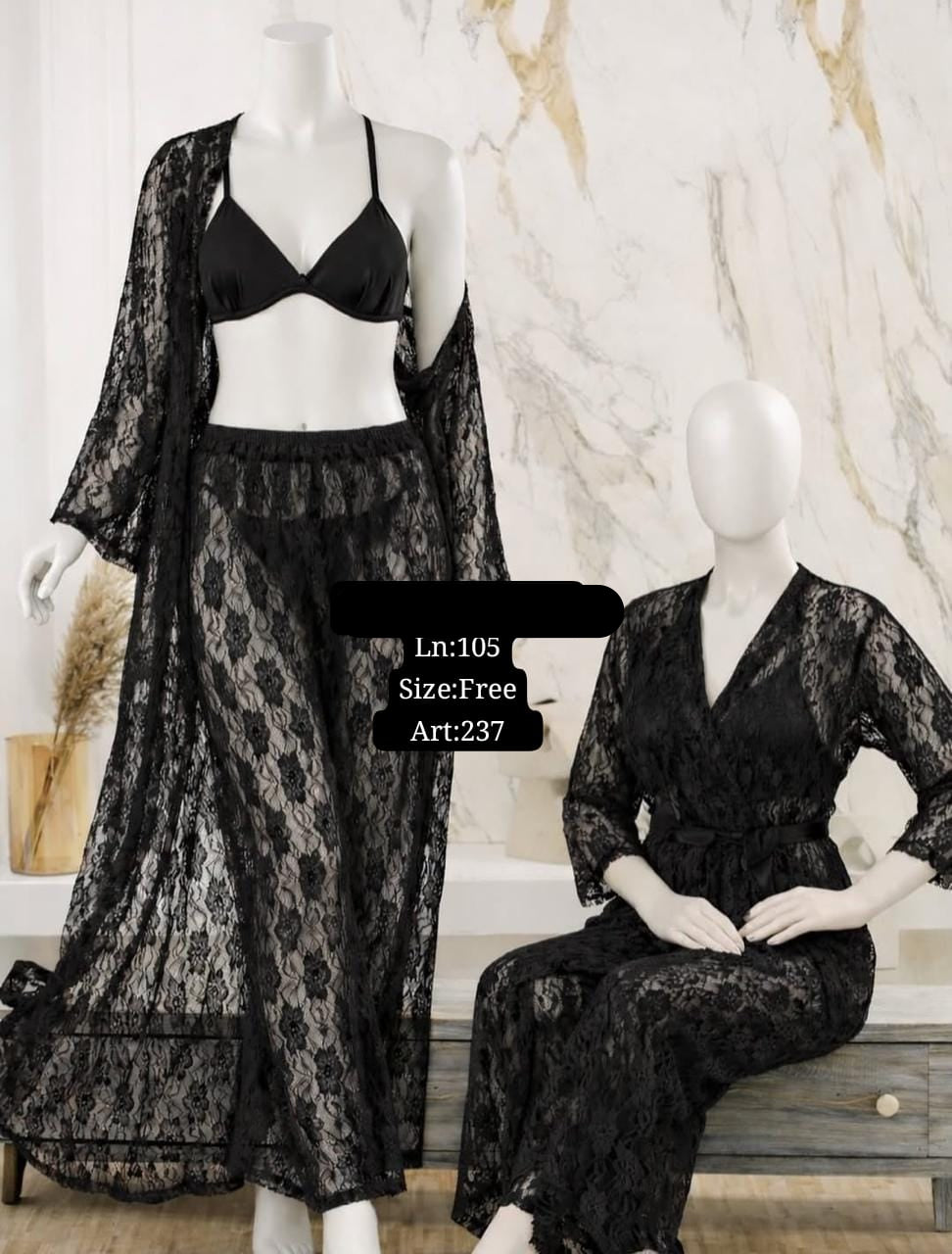 4 Piece Bridal Night Suit