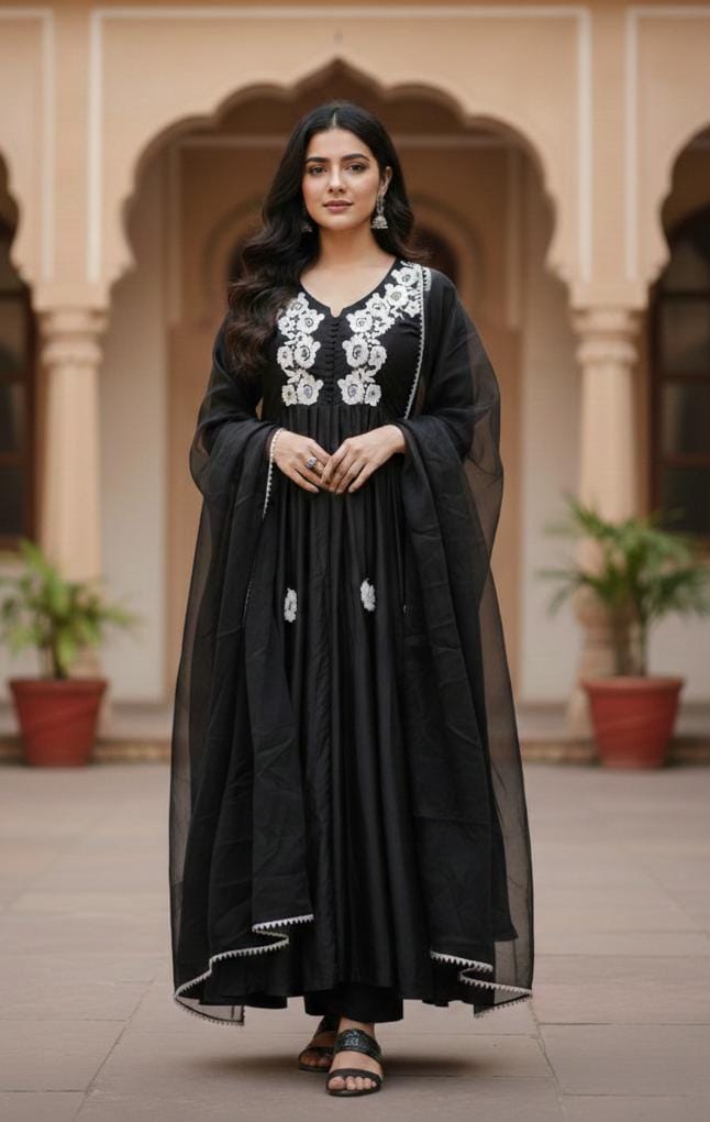 4 Side Lace Dupatta 3 Piece Set