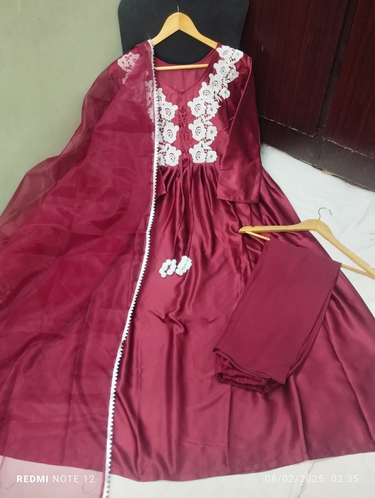4 Side Lace Dupatta 3 Piece Set