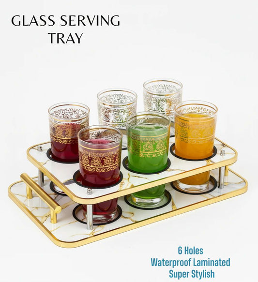 6-Hole Glass Serving Tray