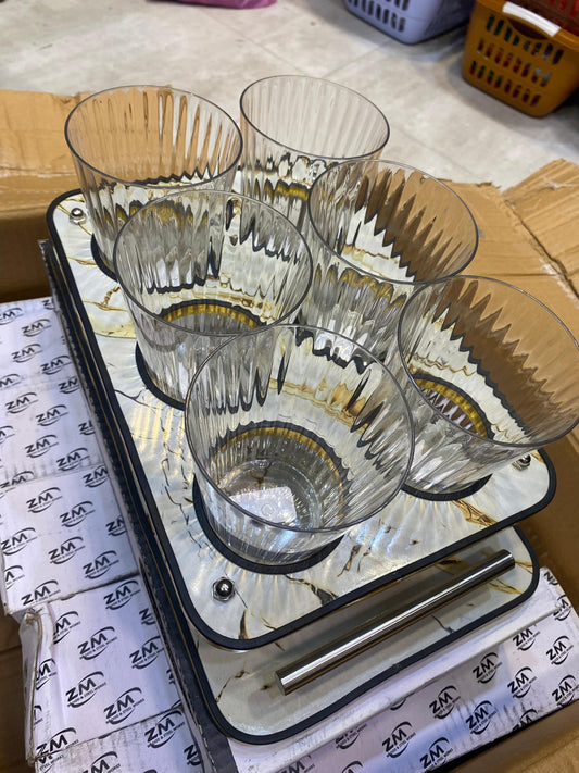 6-Hole Glass Serving Tray