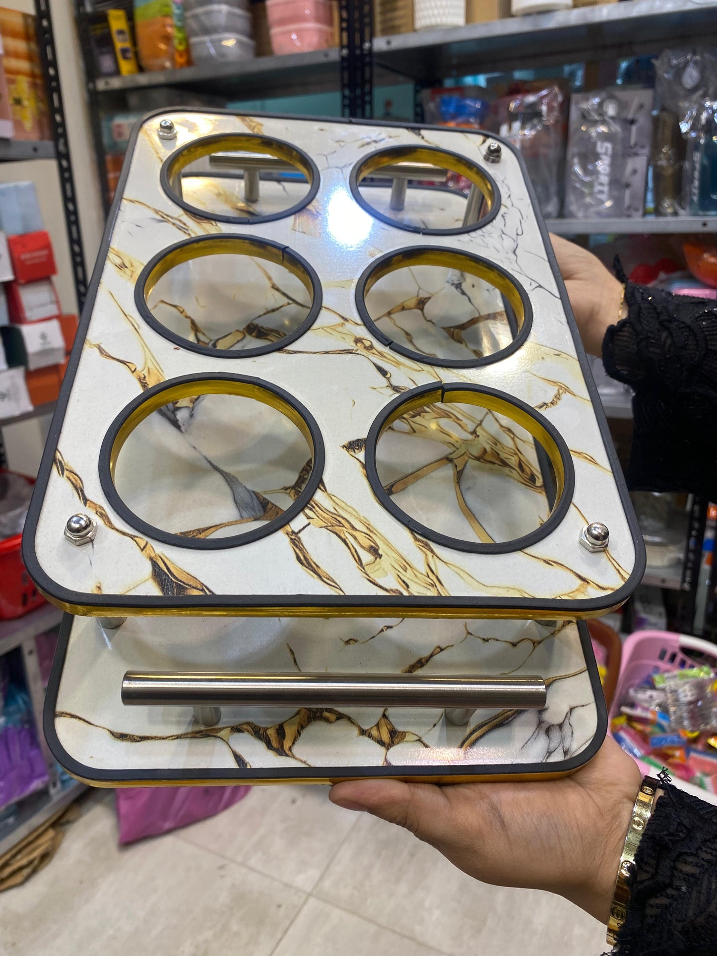 6-Hole Glass Serving Tray