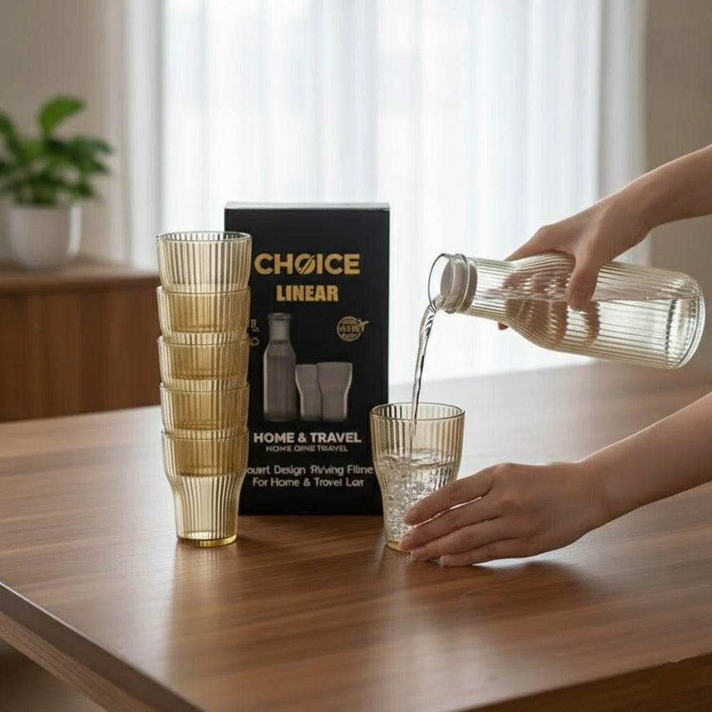7 Pcs Water Bottle With Glass Set