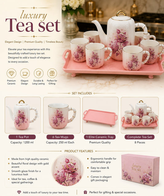 8-Piece Ceramic Tea Set