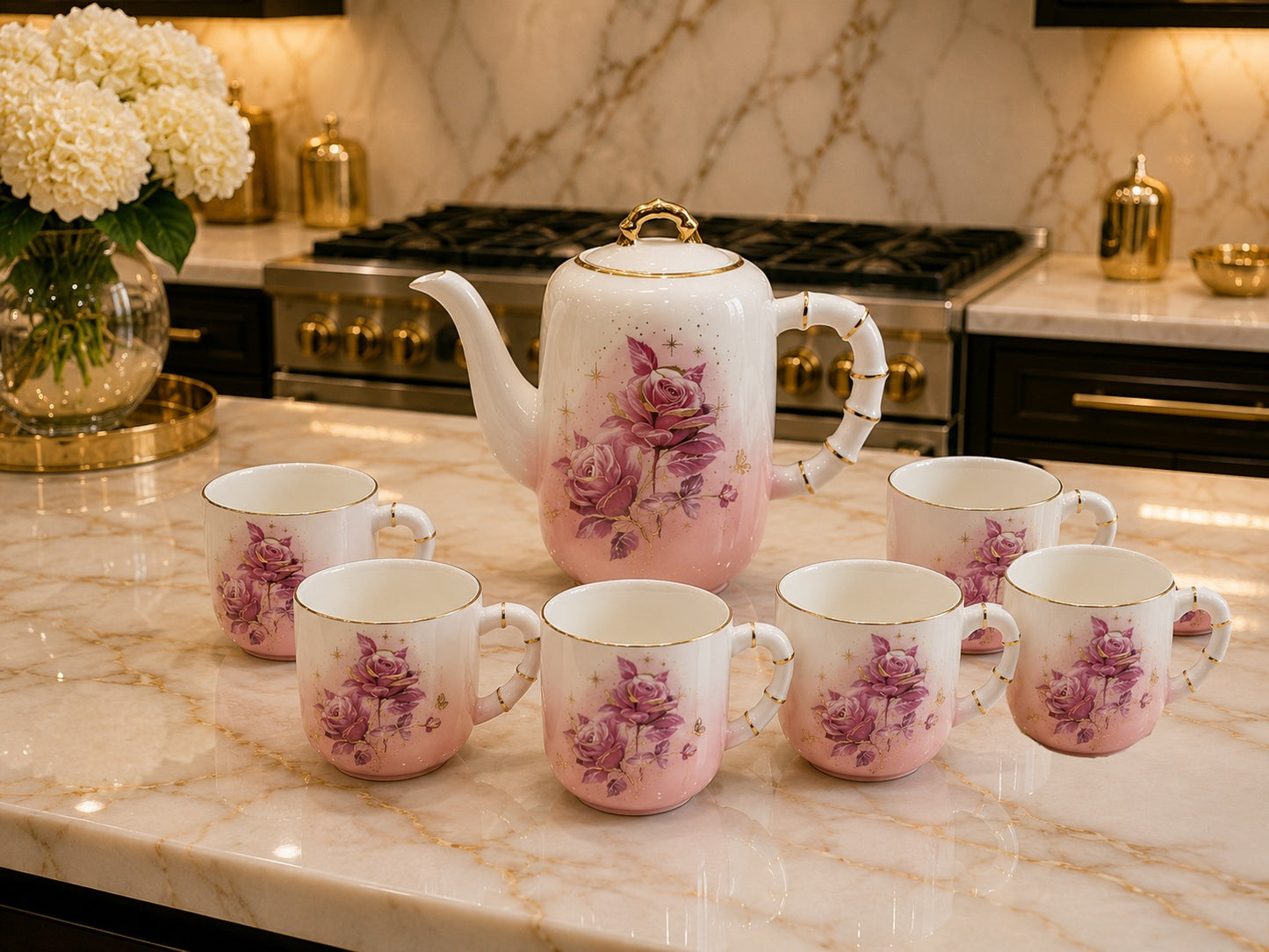 8-Piece Ceramic Tea Set