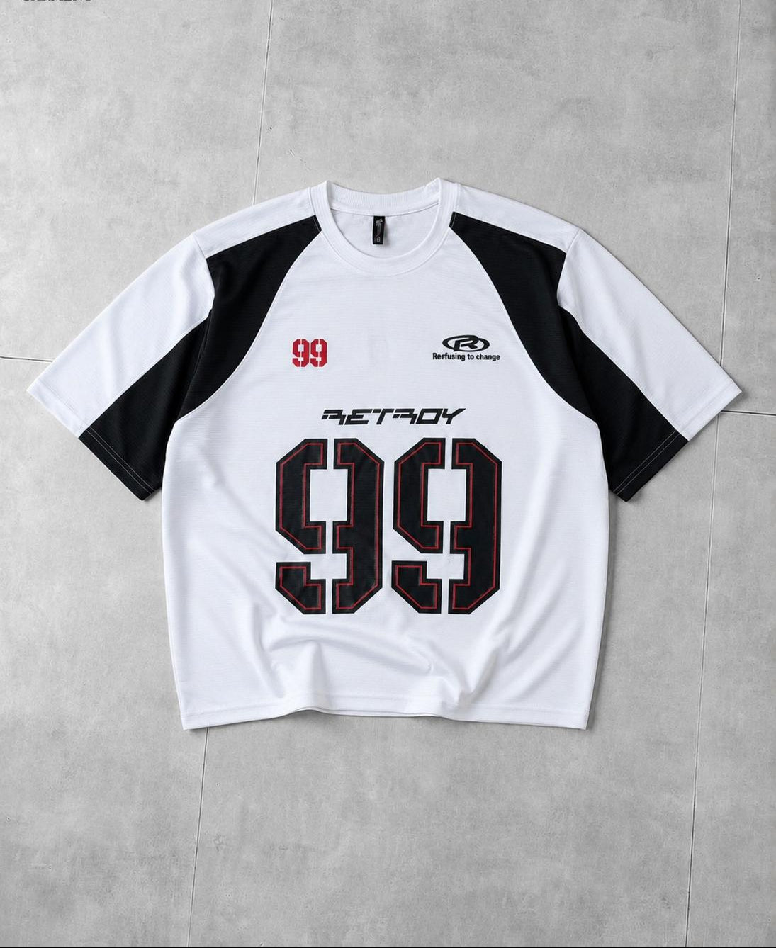 99 Printed Panel Drop Shoulder T-Shirt