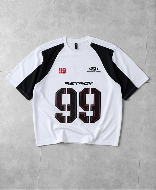 99 Printed Panel Drop Shoulder T-Shirt