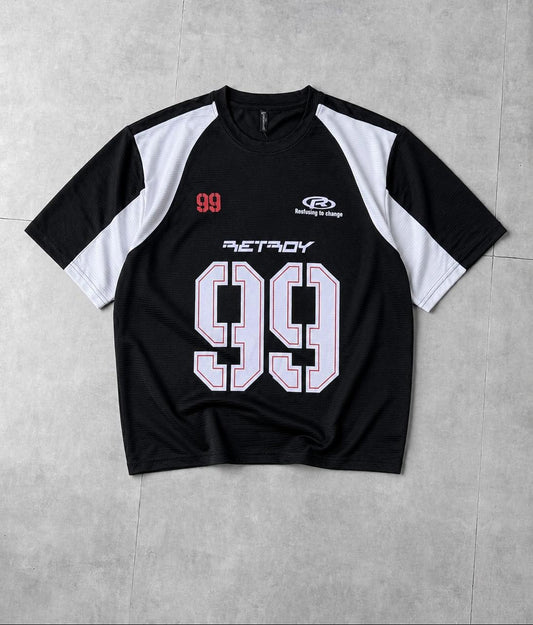 99 Printed Panel Drop Shoulder T-Shirt