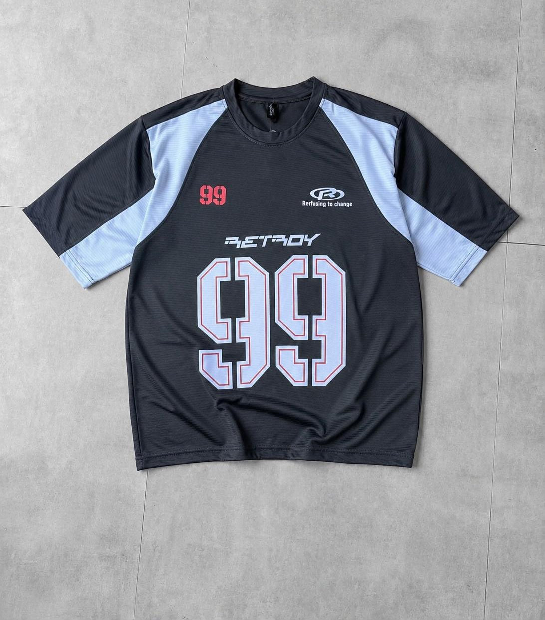 99 Printed Panel Drop Shoulder T-Shirt