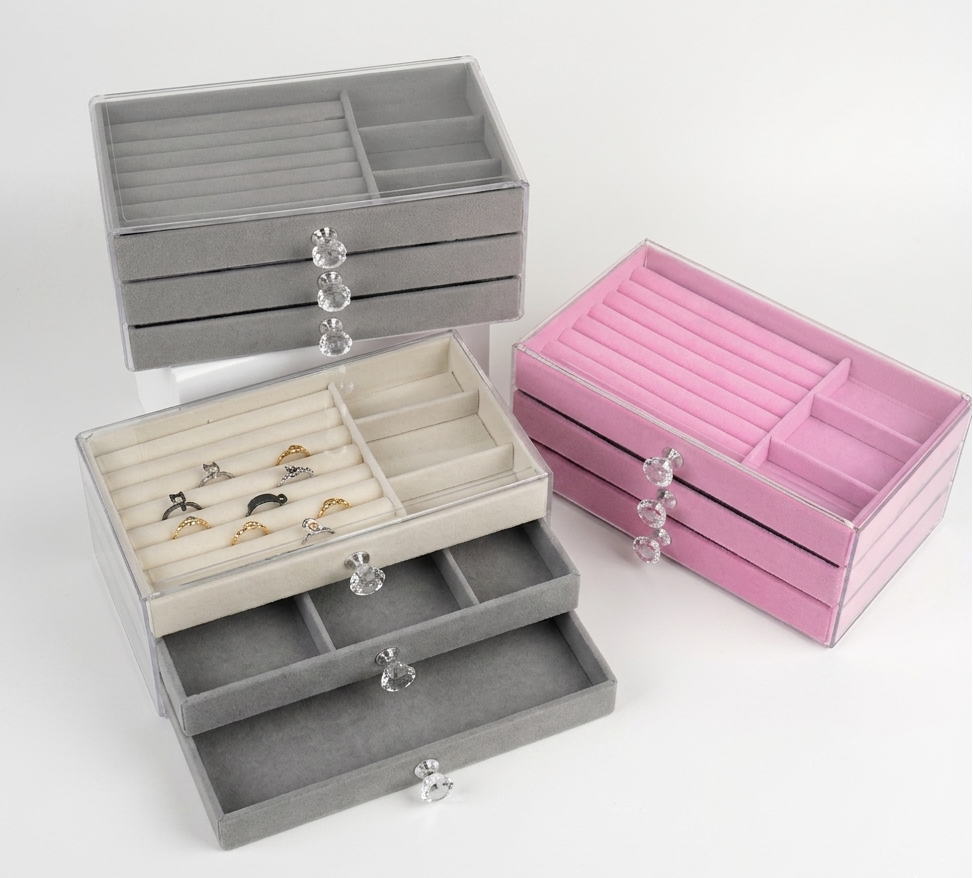 Acrylic Velvet Jewelry Box