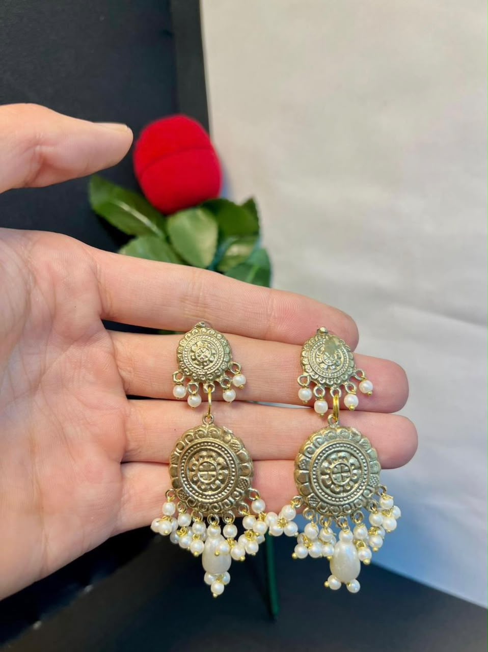Antique Pearl Afghani Earrings