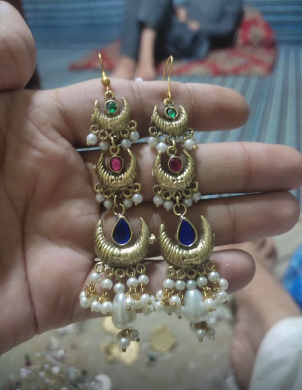 Antique Pearl Afghani Earrings