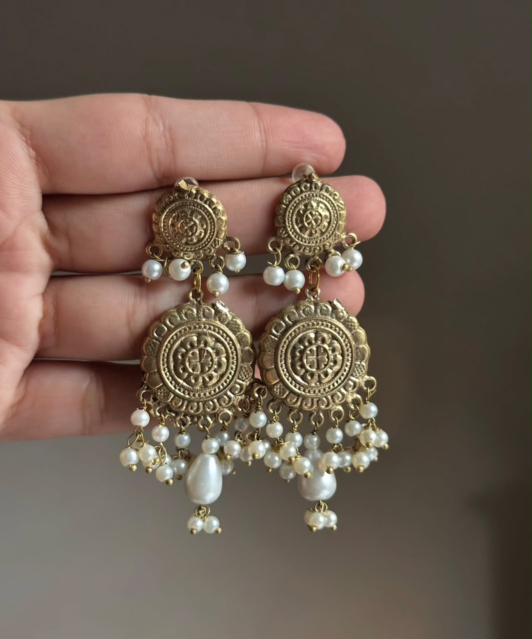 Antique Pearl Afghani Earrings