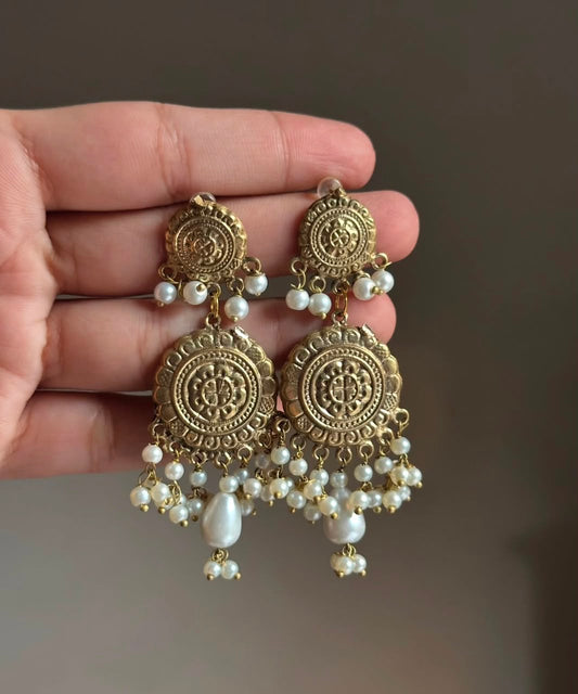 Antique Pearl Afghani Earrings