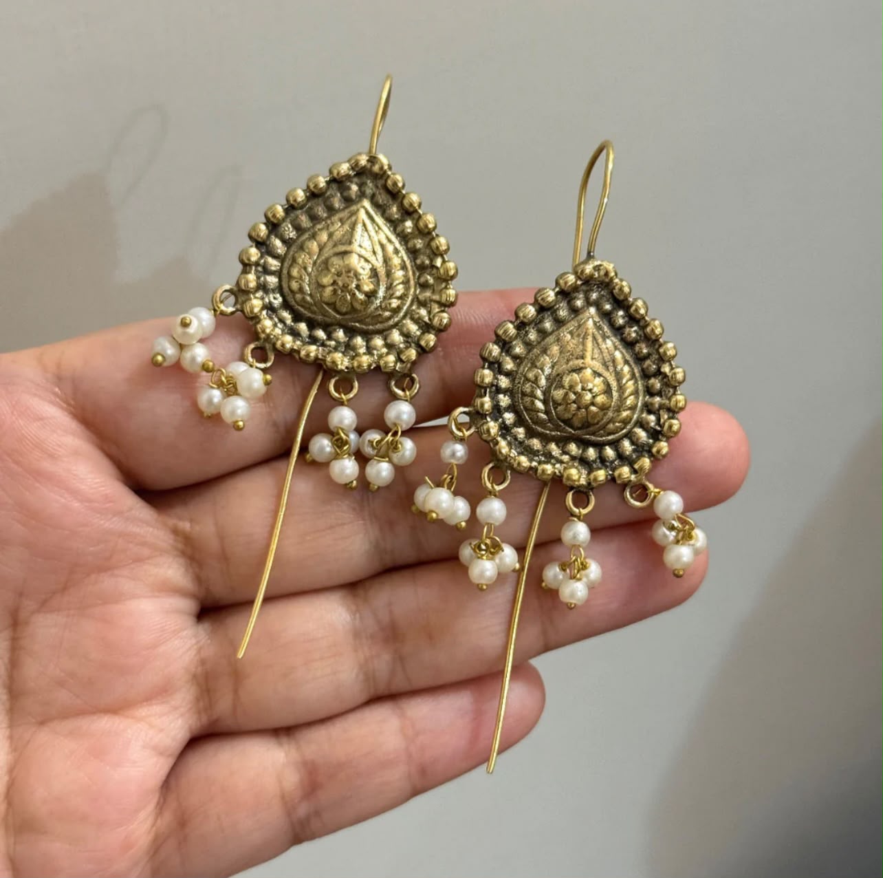 Antique Pearl Needle Earring
