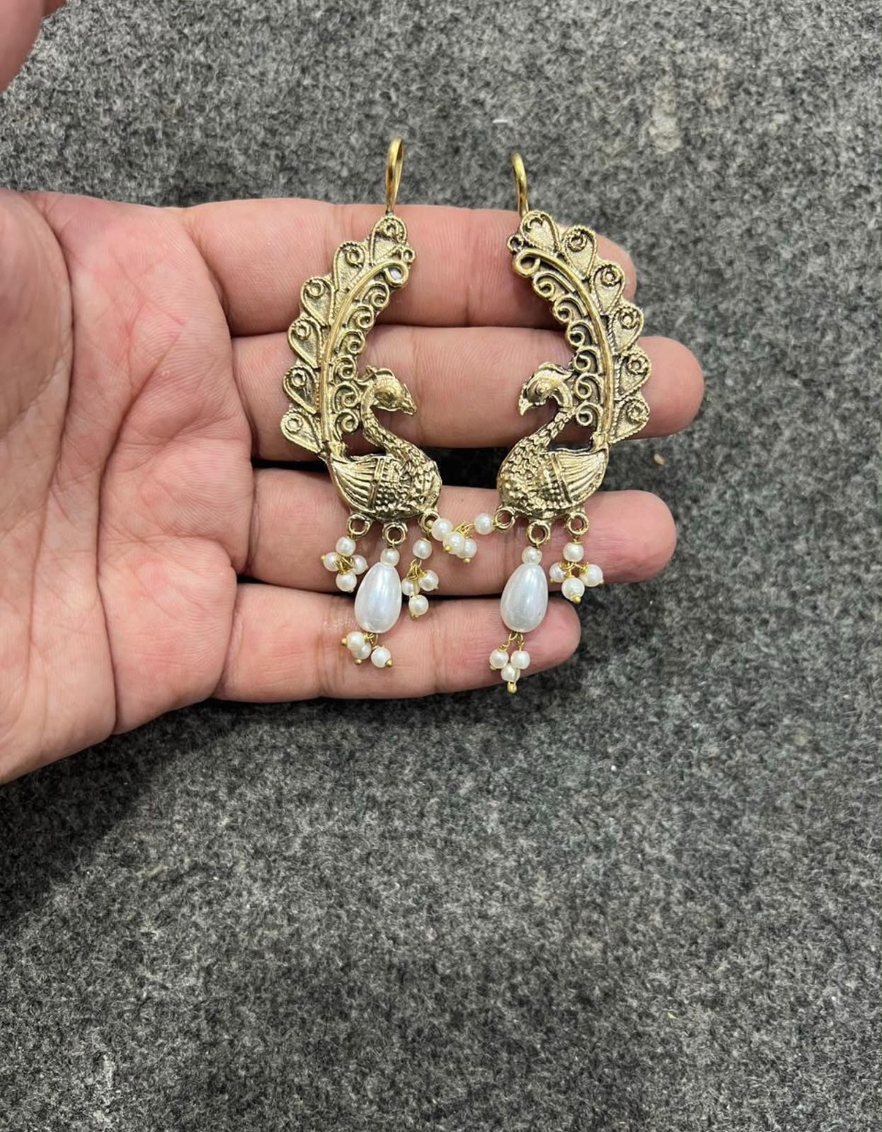 Antique Pearl Peacock Earrings