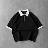 Back Printed Zip Polo Dropshoulder