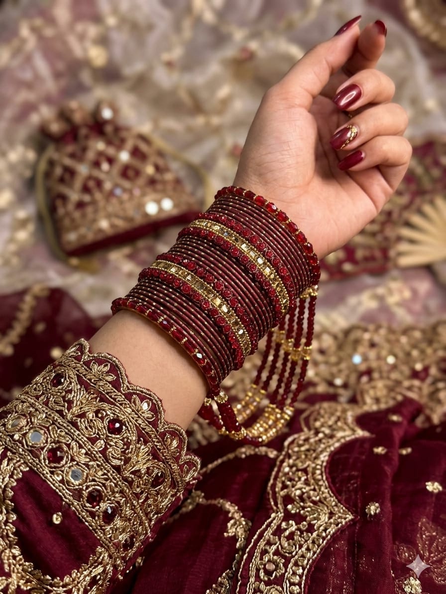 Bridal Crystal Bangles Set