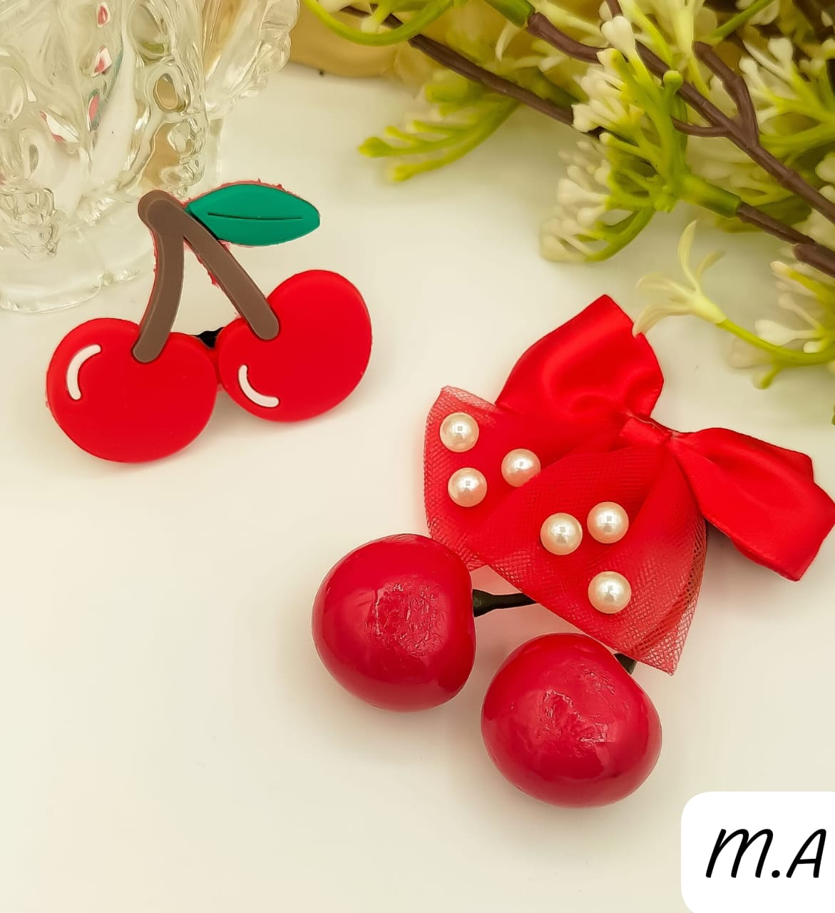 Fancy Cherry Hairclips