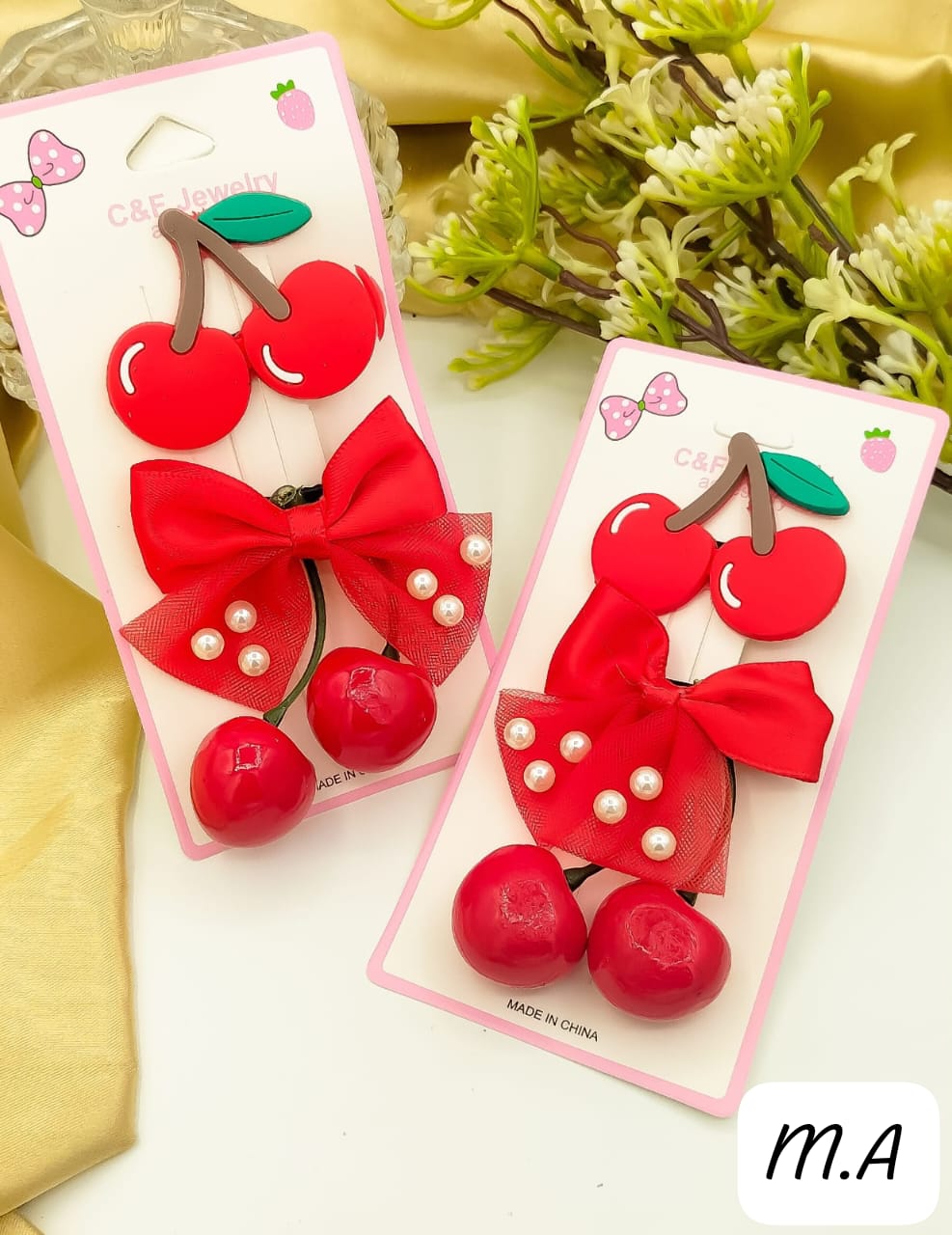 Fancy Cherry Hairclips