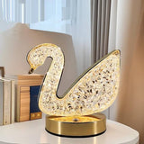 Crystal Swan Table Lamp