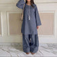 Cutwork Kurti with Farshi Shalwar