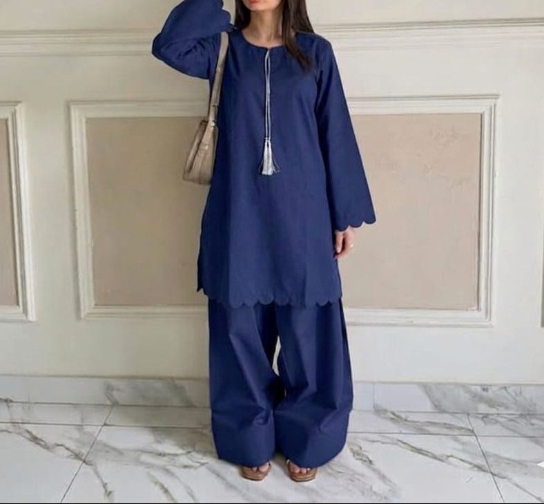 Cutwork Kurti with Farshi Shalwar
