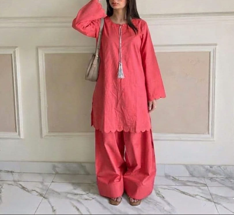 Cutwork Kurti with Farshi Shalwar