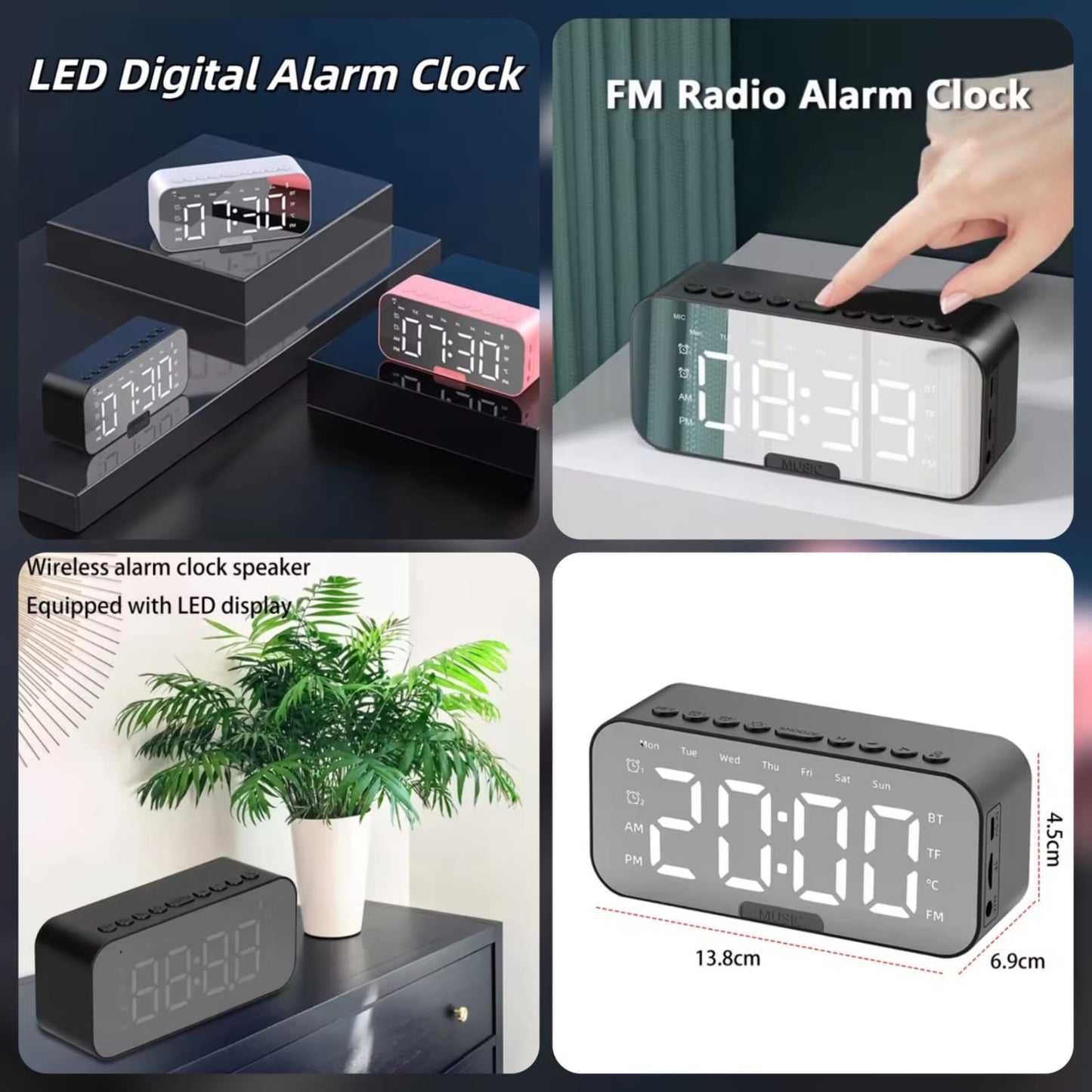 Digital Alarm Clock With Speaker
