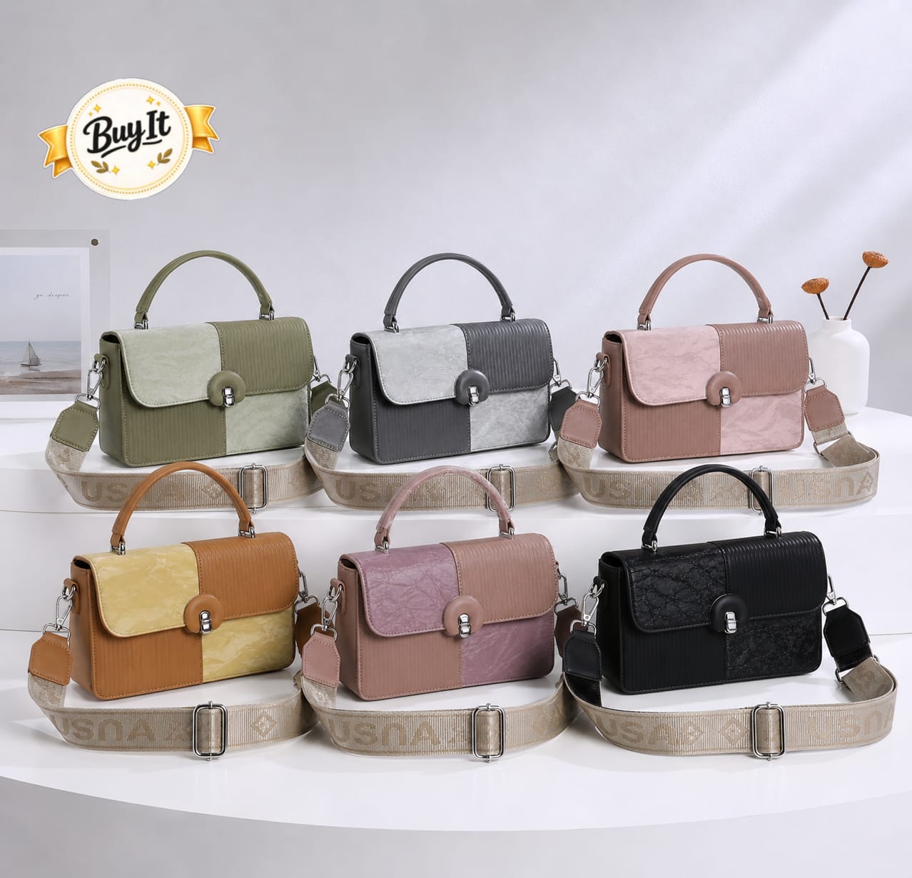 Double Coloured Cross Body Bag
