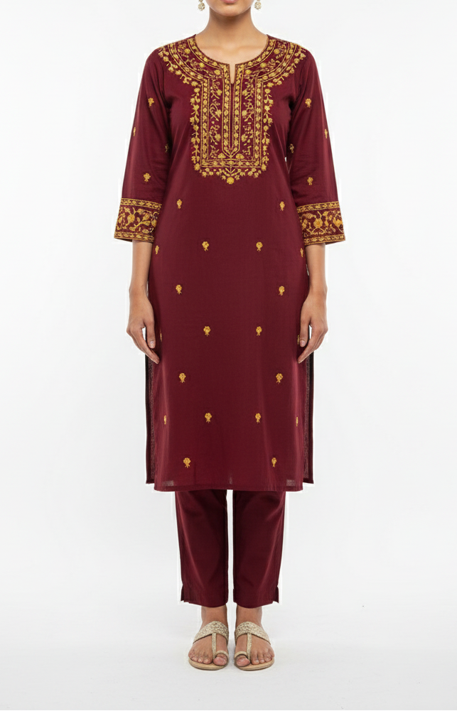 2Pc Embroidered Suit