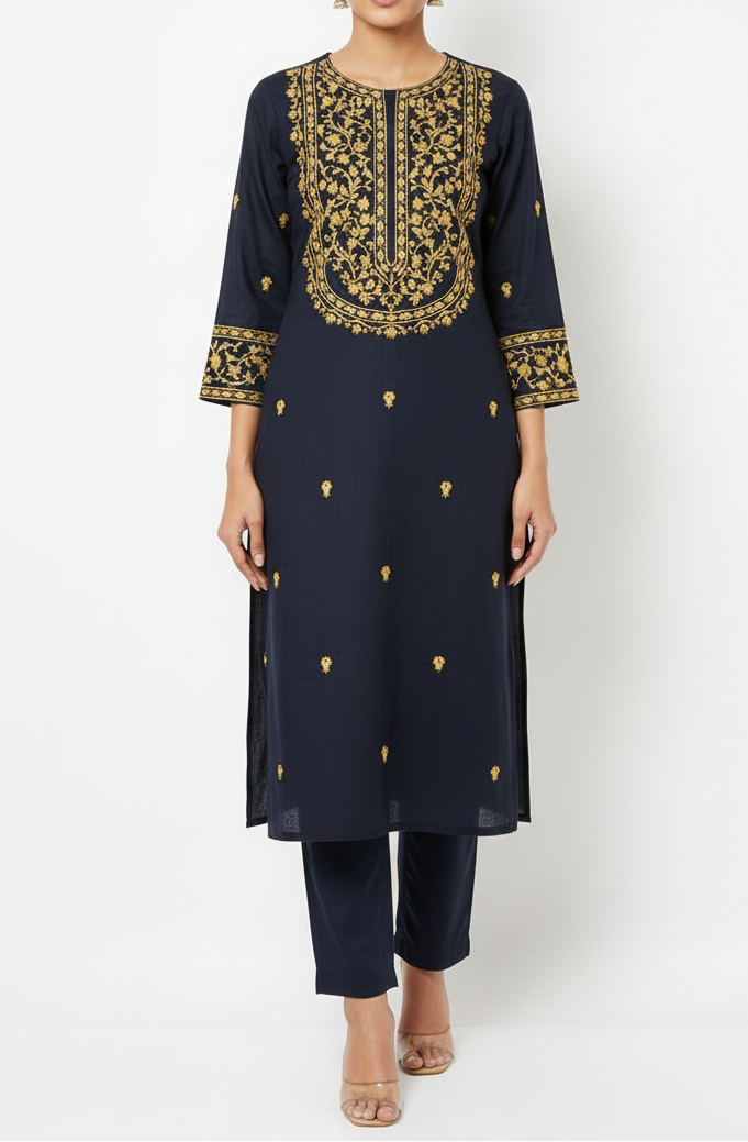 2Pc Embroidered Suit