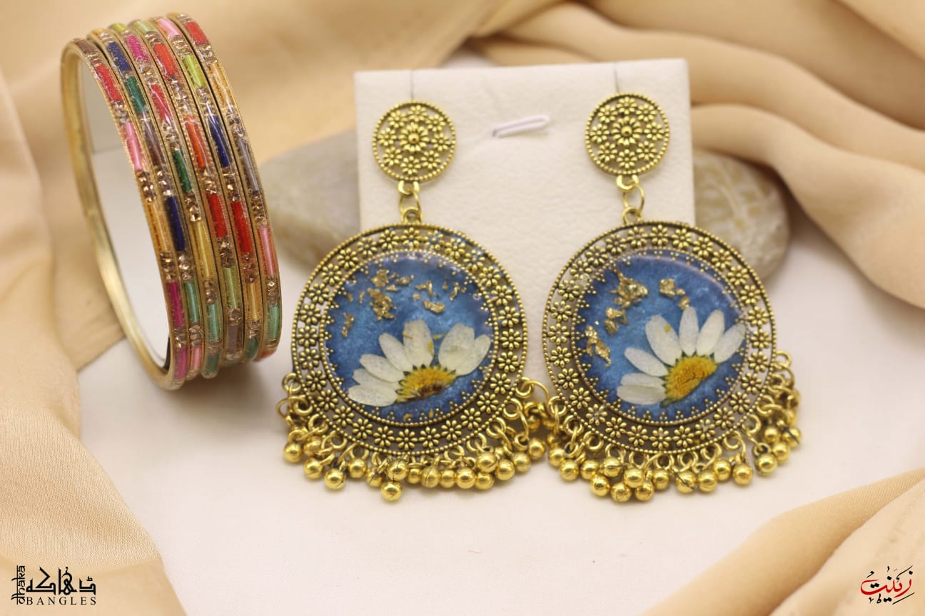 Earrings with Coated Bangles