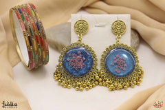 Earrings with Coated Bangles