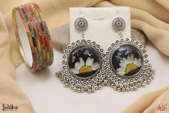 Earrings with Coated Bangles