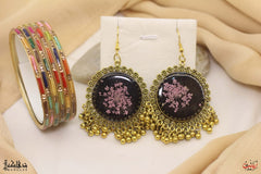 Earrings with Coated Bangles