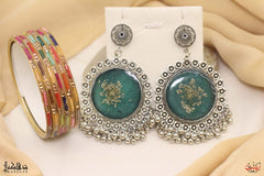 Earrings with Coated Bangles